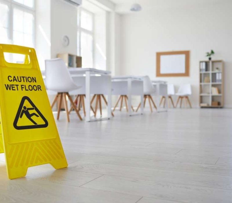 Janitorial,Or,Cleaning,Service,Plastic,Sign,With,Figure,That,Slips
